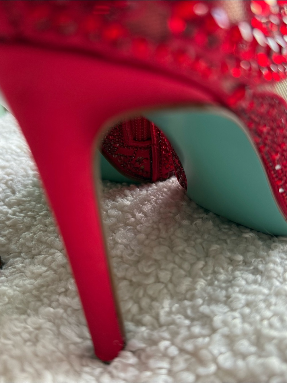 Betsey Johnson Red Embellished Lace Pointed-Toe Stiletto Ankle Boots - Picture 9 of 16